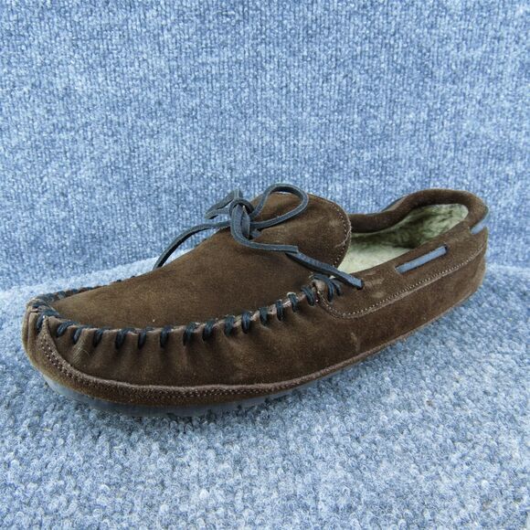Minnetonka Women Moccasin Shoes Brown Suede Lace‎ Up Size 7 Medium - Picture 1 of 10
